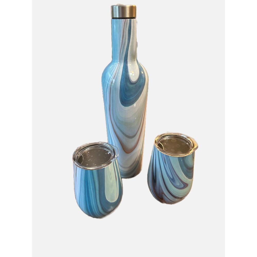 Simple Modern Spirit Wine Bundle 2 Tumbler Glasses Cups + Lids + Bottle Set SM